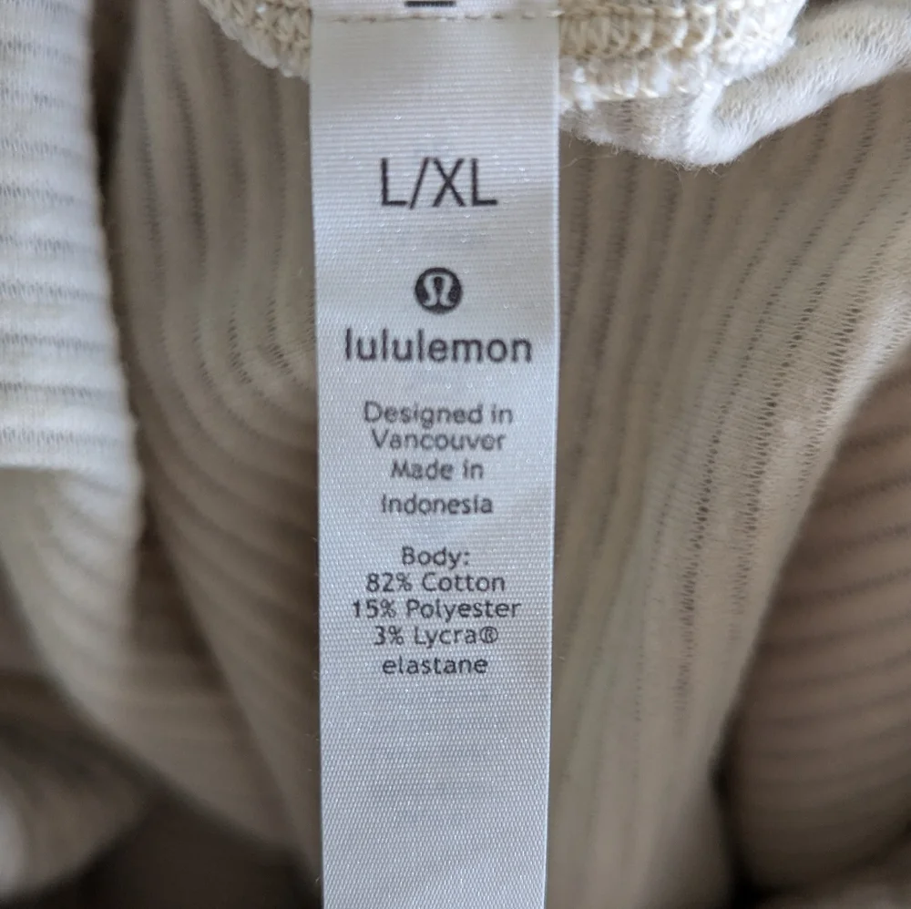 lululemon athletica Cream Textured Funnel Neck Sweater